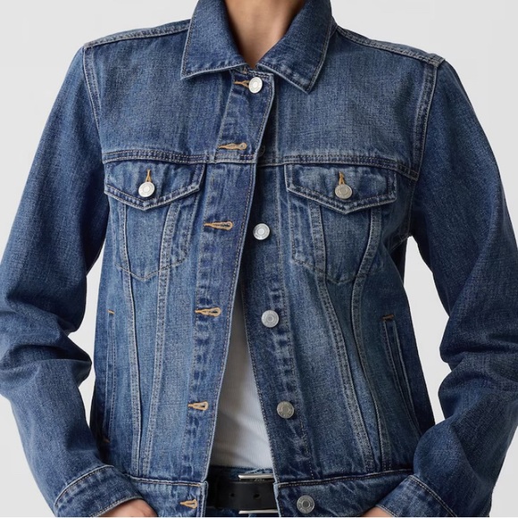 Gap Icon Jean Denim Jacket Button Up Womens Small - Picture 4 of 5